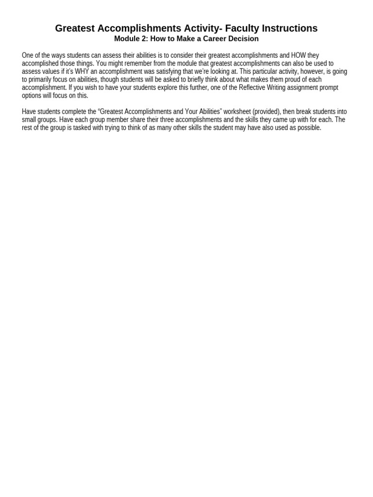 Assessing Abilities Through Accomplishments | PDF