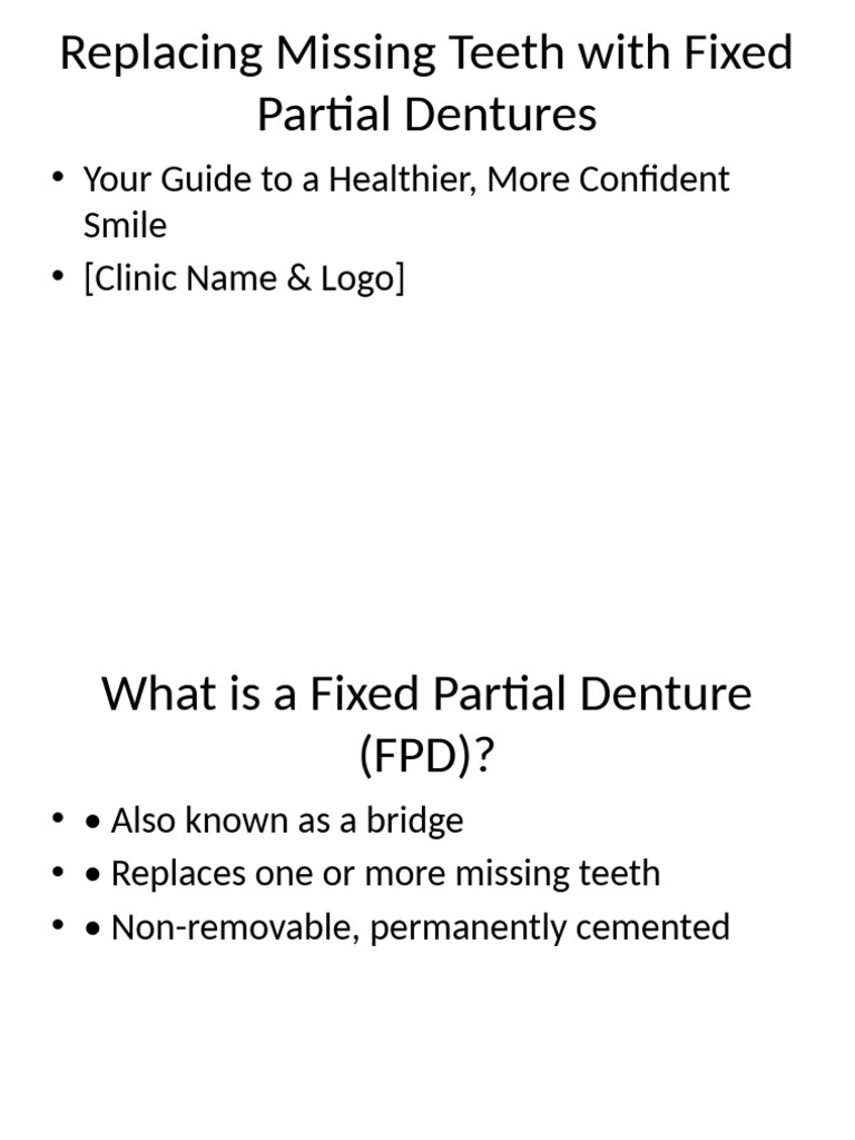 Fixed Partial Dentures Explained | PDF