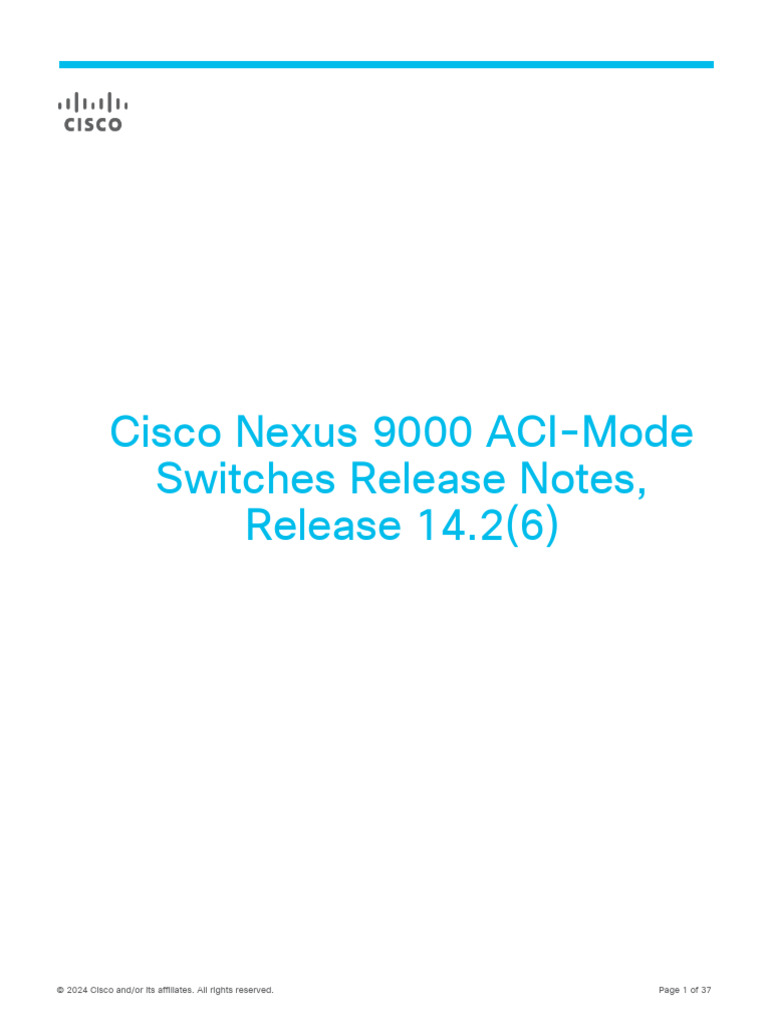 Cisco Aci NX Os Release Notes 1426 | PDF | Network Switch ...