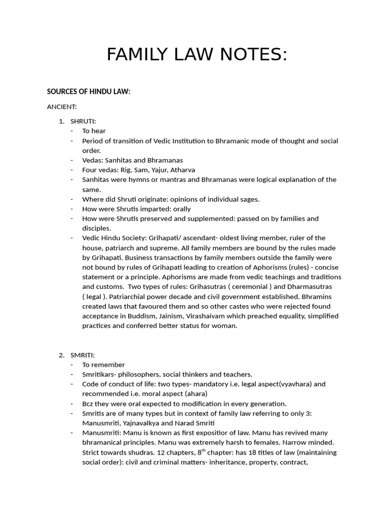 Family Law Notes For Life | PDF | Domicile (Law) | Justice