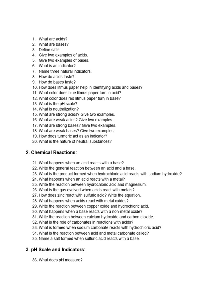 Acids, Bases, and Their Reactions Explained | PDF | Acid | Sodium Carbonate