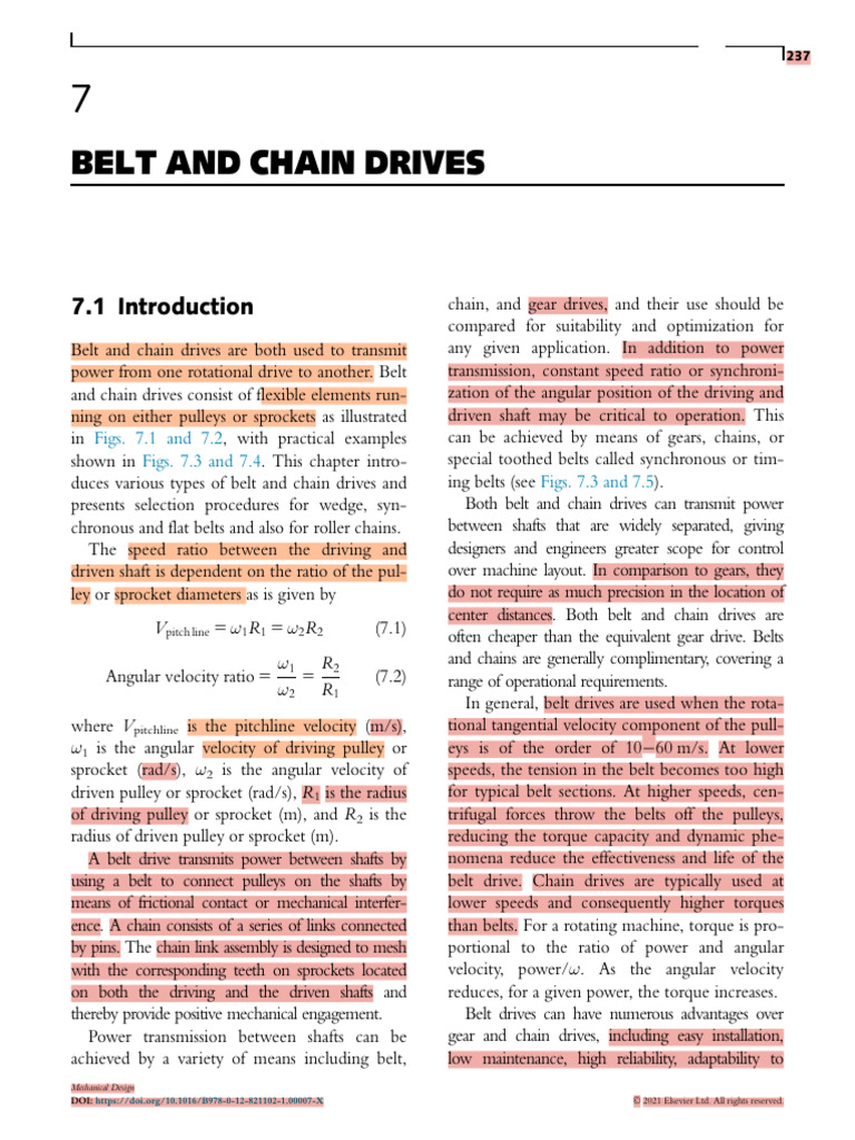 Belt and Chain Drives Overview | PDF | Belt (Mechanical) | Gear