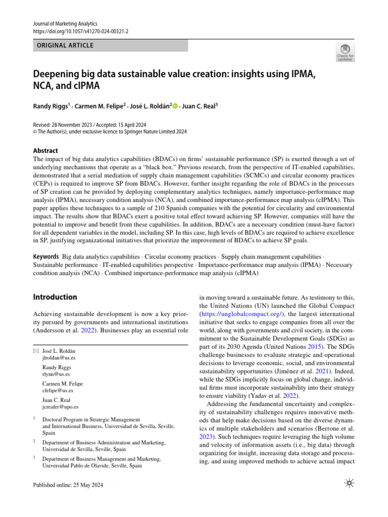 Enhancing Sustainable Performance via BDACs | PDF | Big Data | Supply Chain