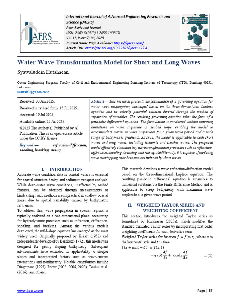 Water Wave Transformation Model Analysis | PDF | Waves | Physical Phenomena