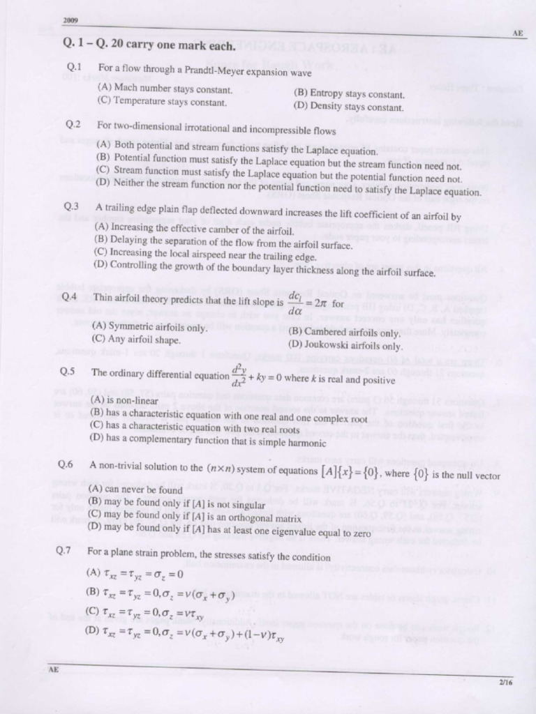 AE2009 | PDF | Airfoil | Lift (Force)