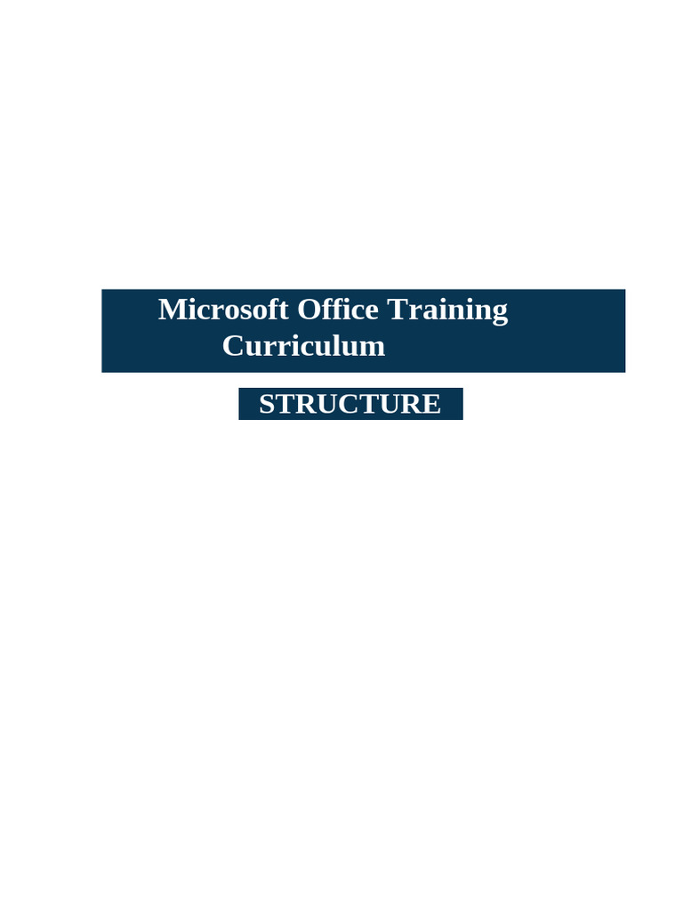 Microsoft Office Training Curriculum | PDF | Visual Basic For ...