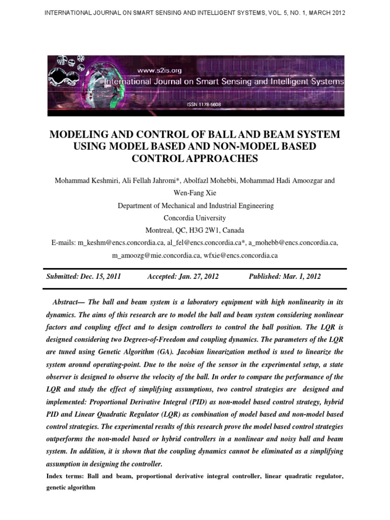 Ball and Beam System Control Strategies | PDF