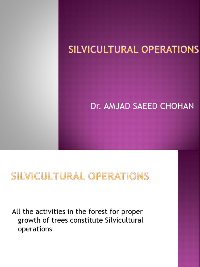 Silvicultural Operations for Tree Growth | PDF | Pruning | Weed