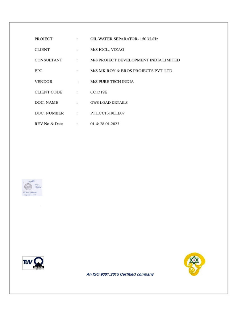 Pti Cc1319e E07 Ows Load Details r1 | PDF
