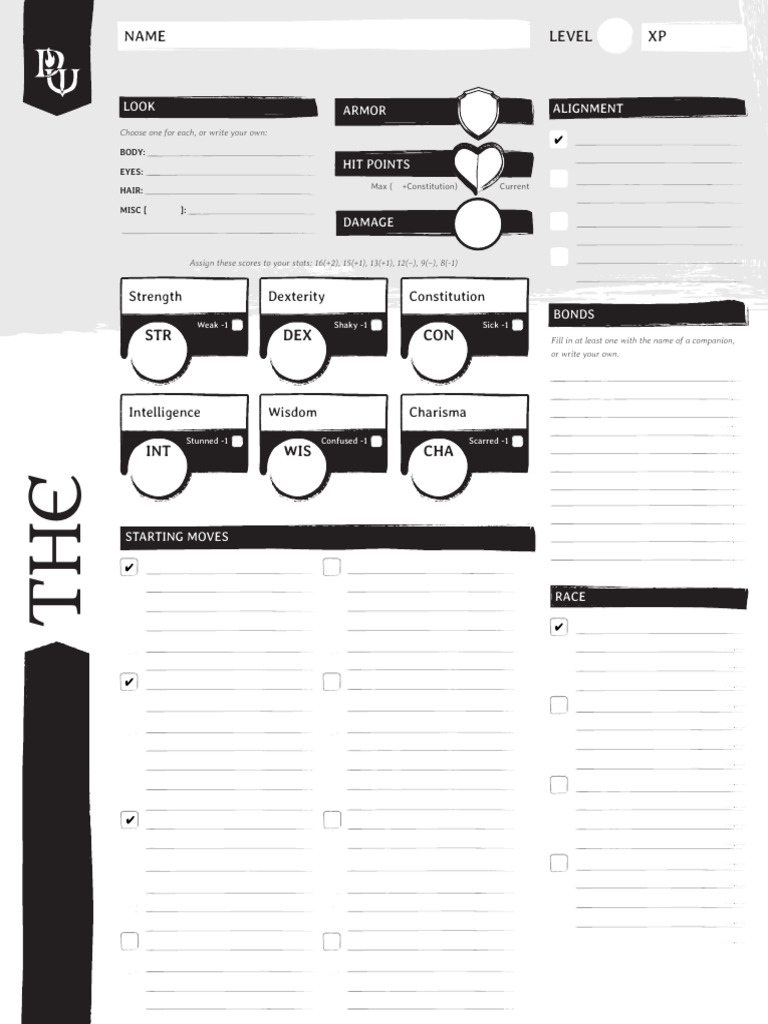 RPG Character Sheet Template | PDF | Tabletop Games | Role Playing Games