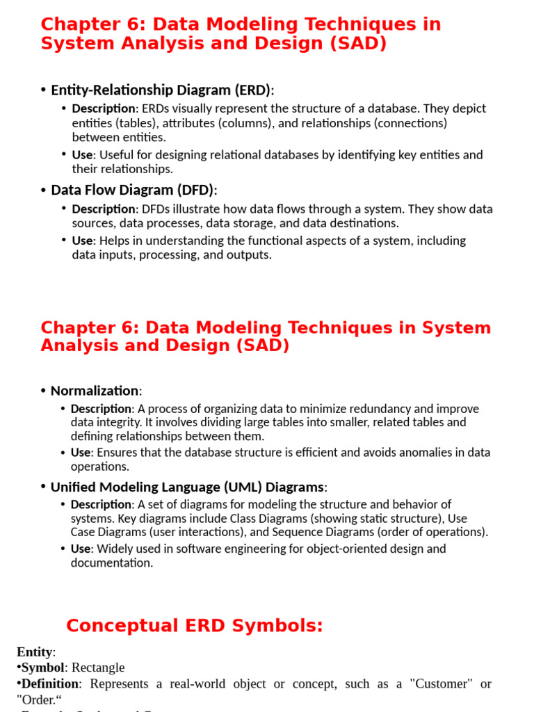 Data Modeling Techniques in SAD | PDF | Software Development | Software ...