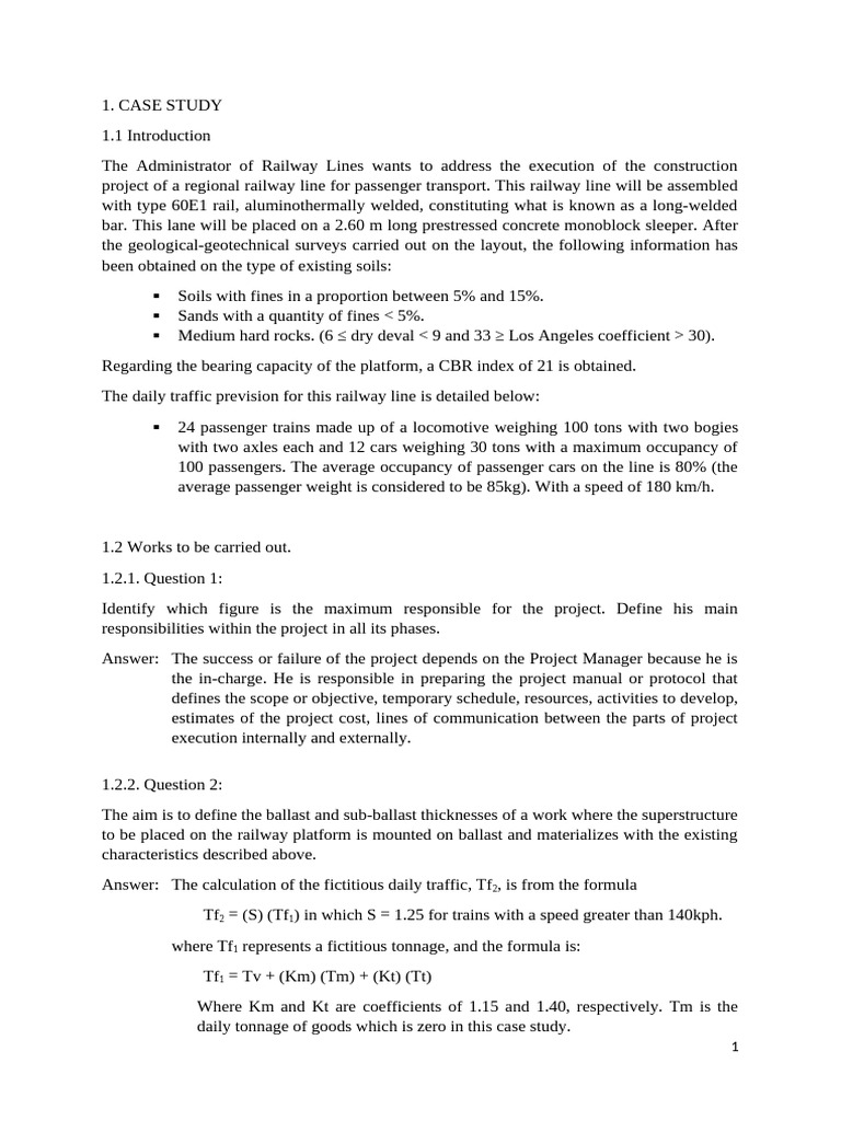 Case Study 1-Infrastructure | PDF | Tunnel | Rail Transport