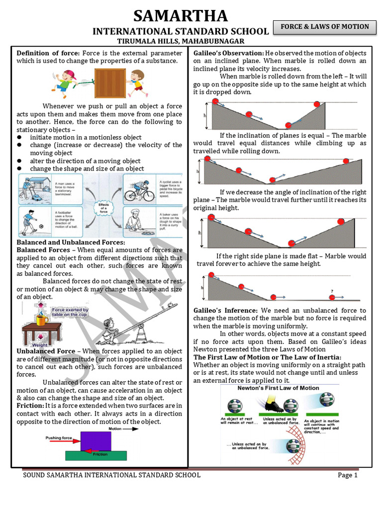 Forces Between Objects and Motion | PDF | Force | Newton's Laws Of Motion