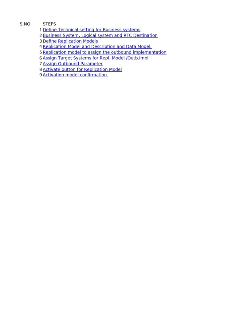 Business Systems Replication Setup Guide | PDF