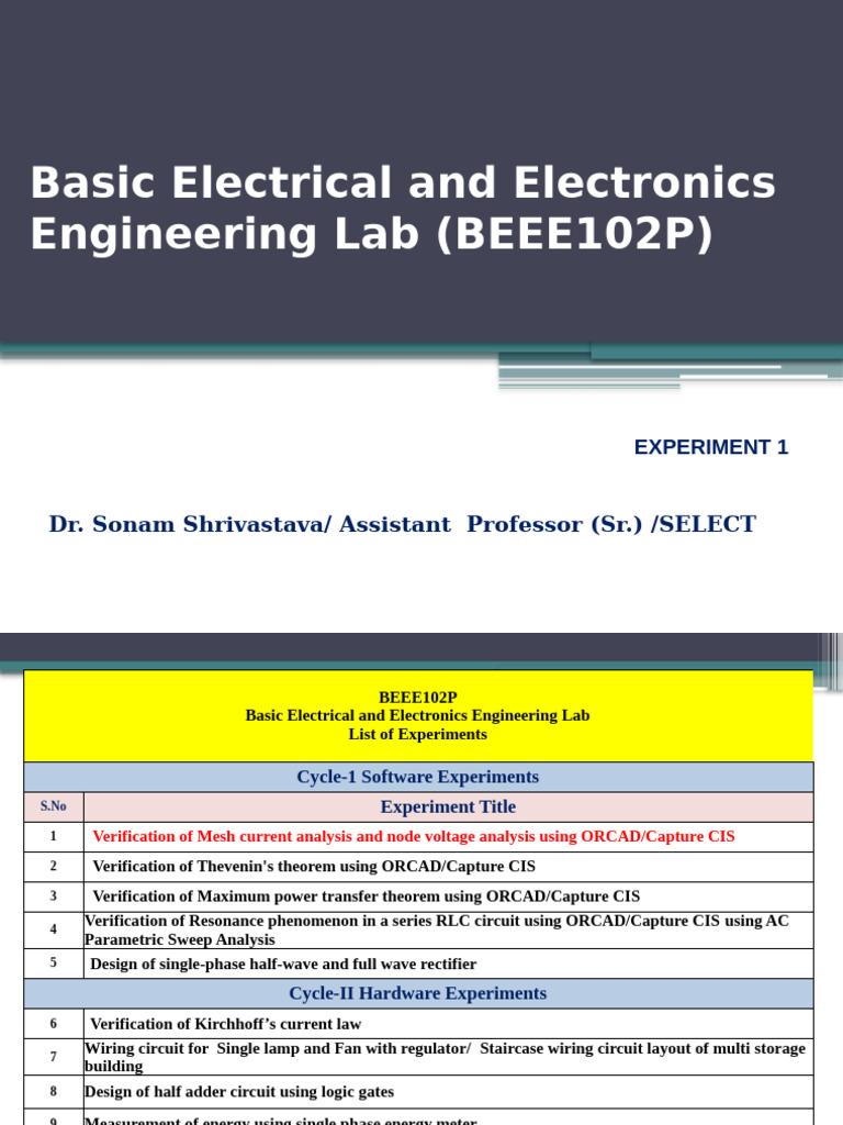 10-EXPERIMENT 6 Verification of Mesh Current Analysis and Node Voltage ...