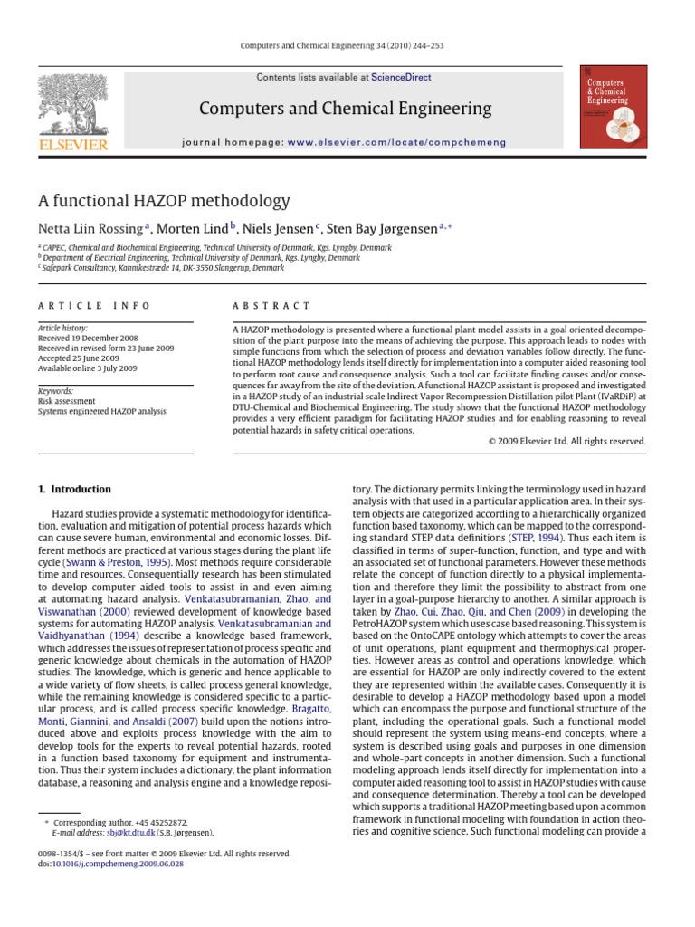 A Functional HAZOP Methodology | PDF