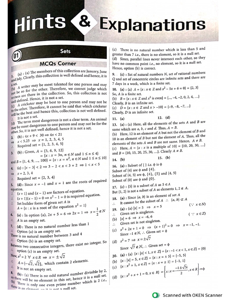 Math Sets | PDF