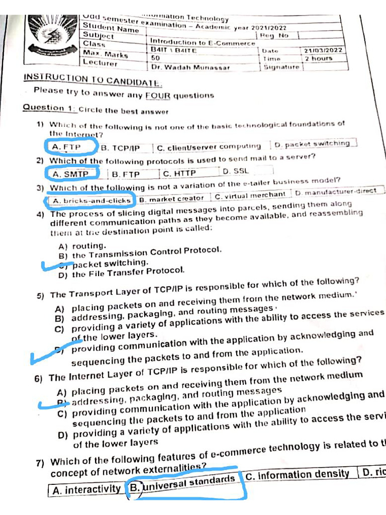 B4IT E Commerce Exam2022 | PDF