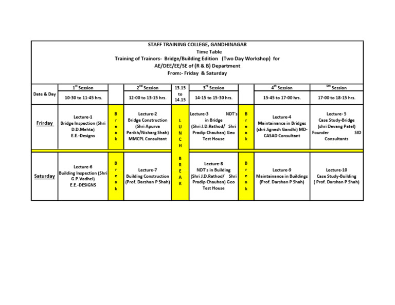 Training Schedule | PDF