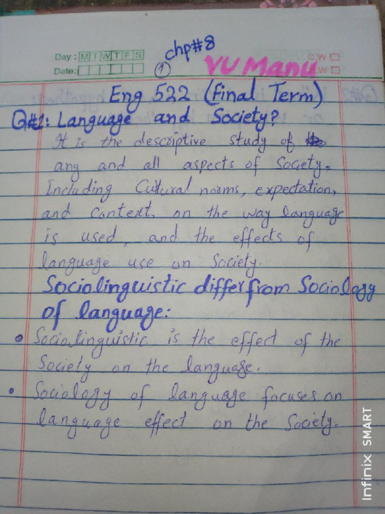 Eng522 Final Term Hand Written | PDF