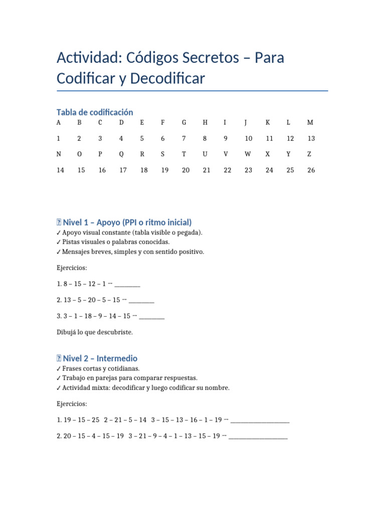 Codigos Secretos Por Niveles Pamela | PDF