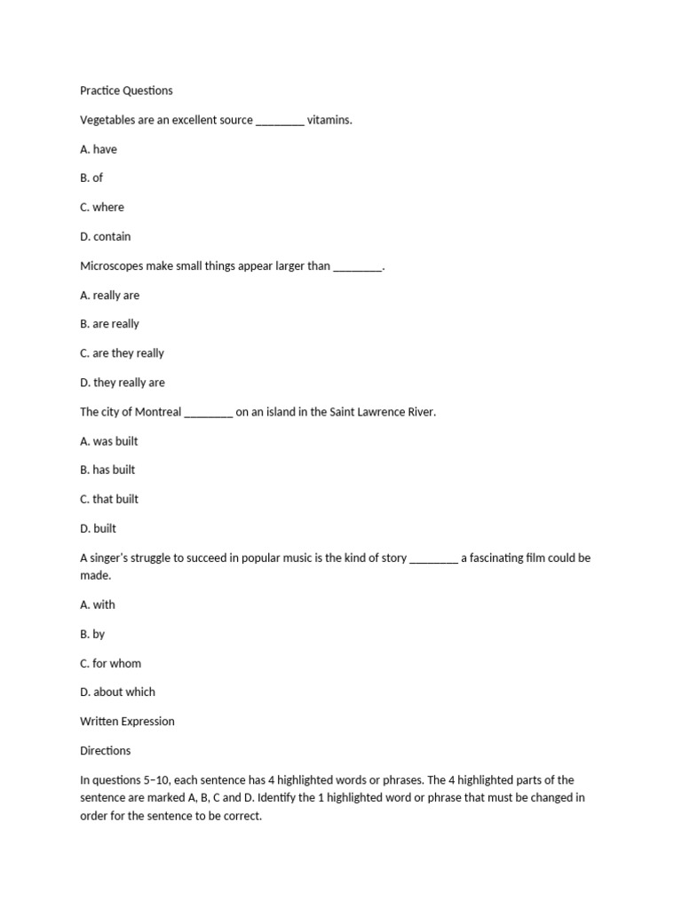 Practice Questions for Sentence Correction | PDF