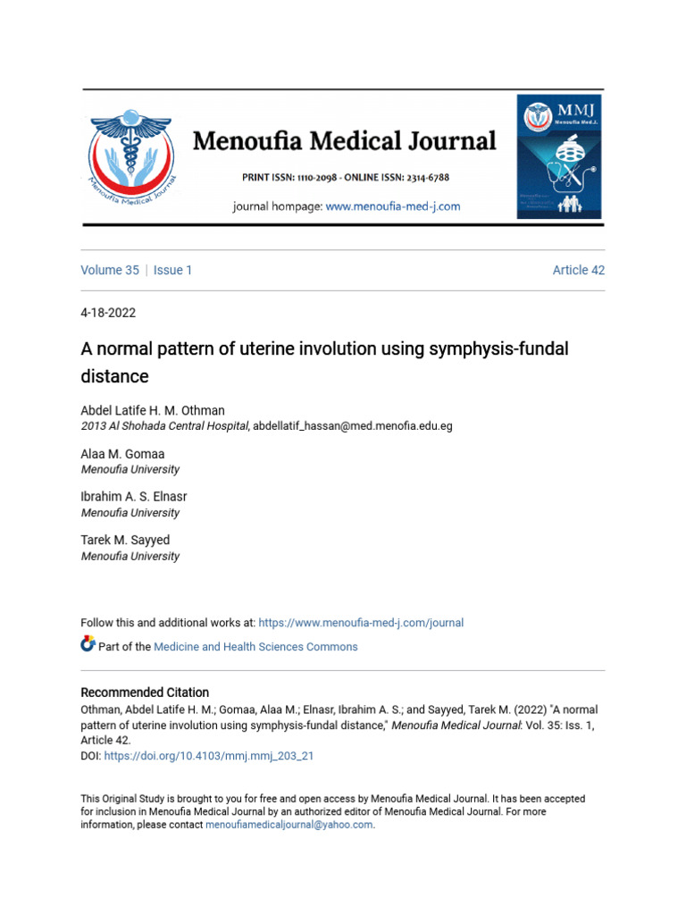Uterine Involution Patterns Post-Delivery | PDF | Childbirth ...