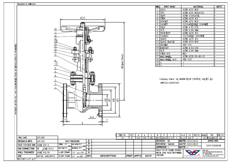 Gate Valves - 8 Inch - Class 150 - WCB - Trim 8 - RF - New | PDF
