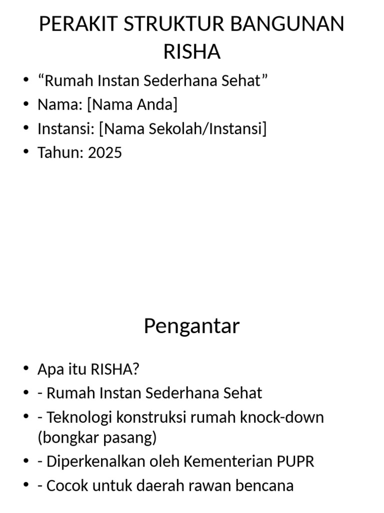 Perakit Struktur Bangunan RISHA | PDF