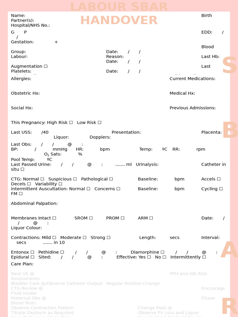 Comprehensive Labour and Delivery Record | PDF | Childbirth | Medical ...