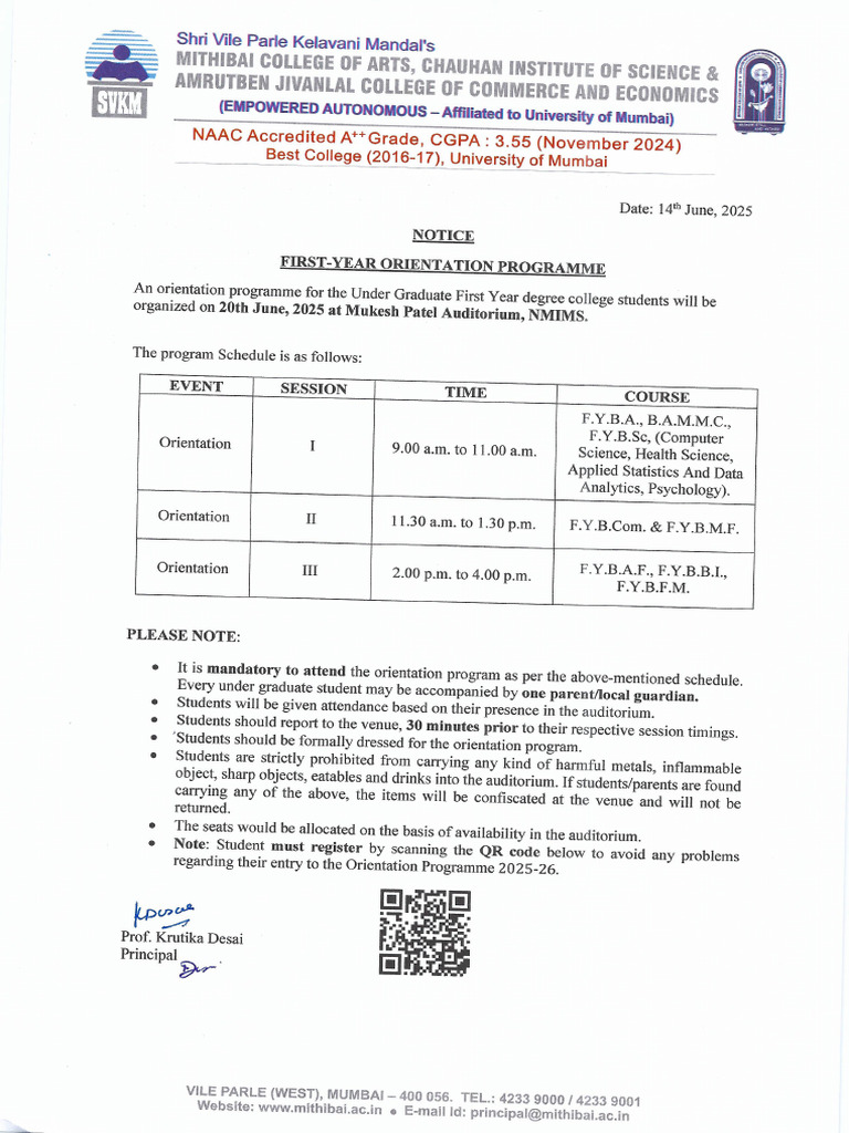 Orientation Notice | PDF