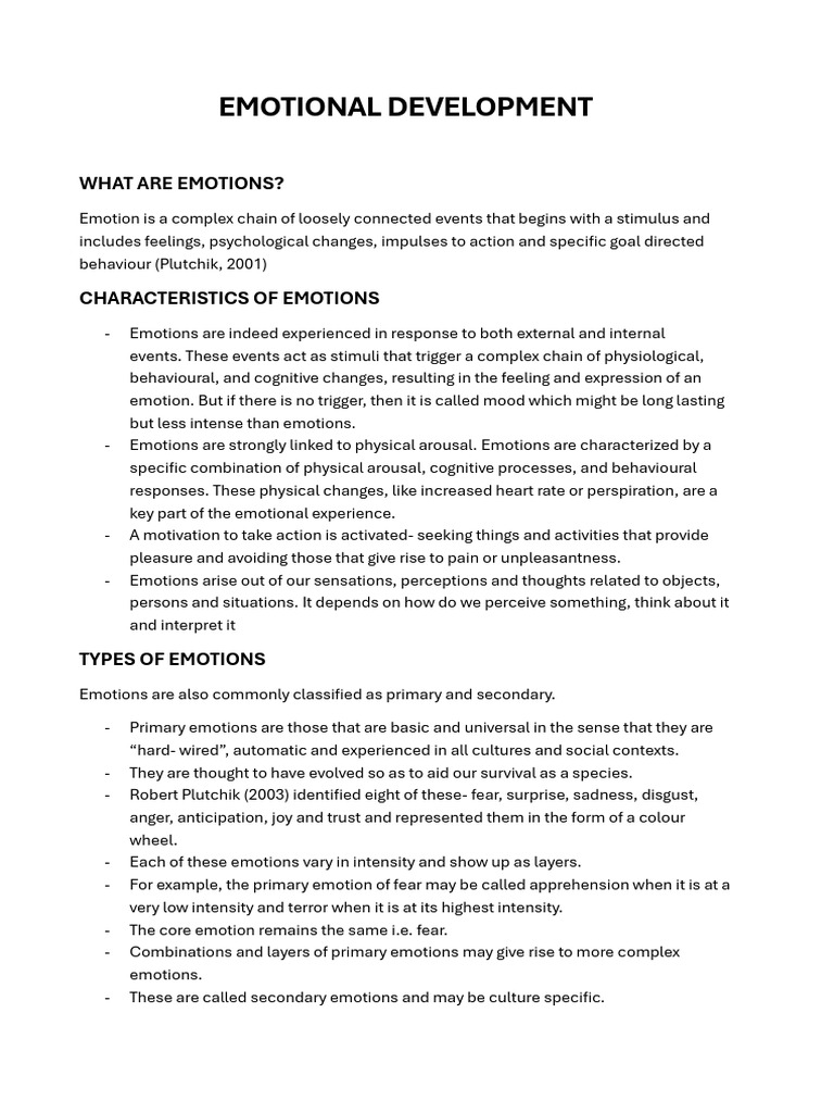 Key Insights on Emotional Development | PDF | Attachment Theory | Emotions