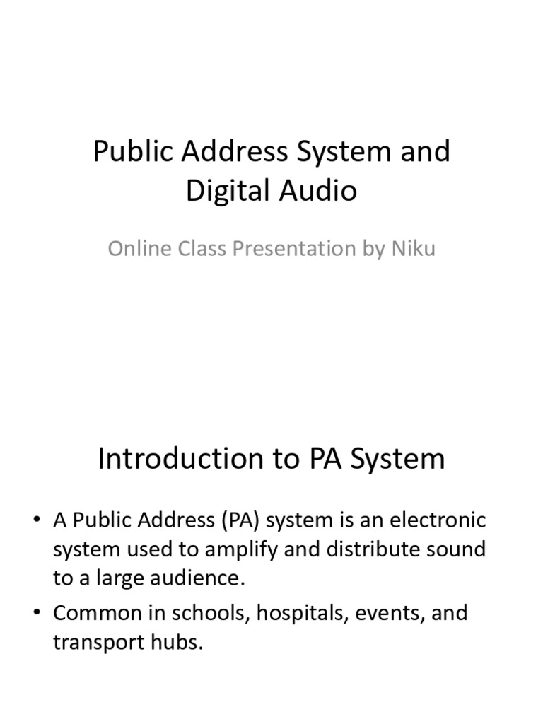 Overview of Public Address Systems | PDF