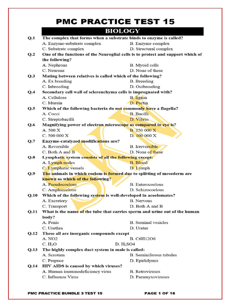 PMC Paid Practice Test 15 Bundle 3 SKN | PDF