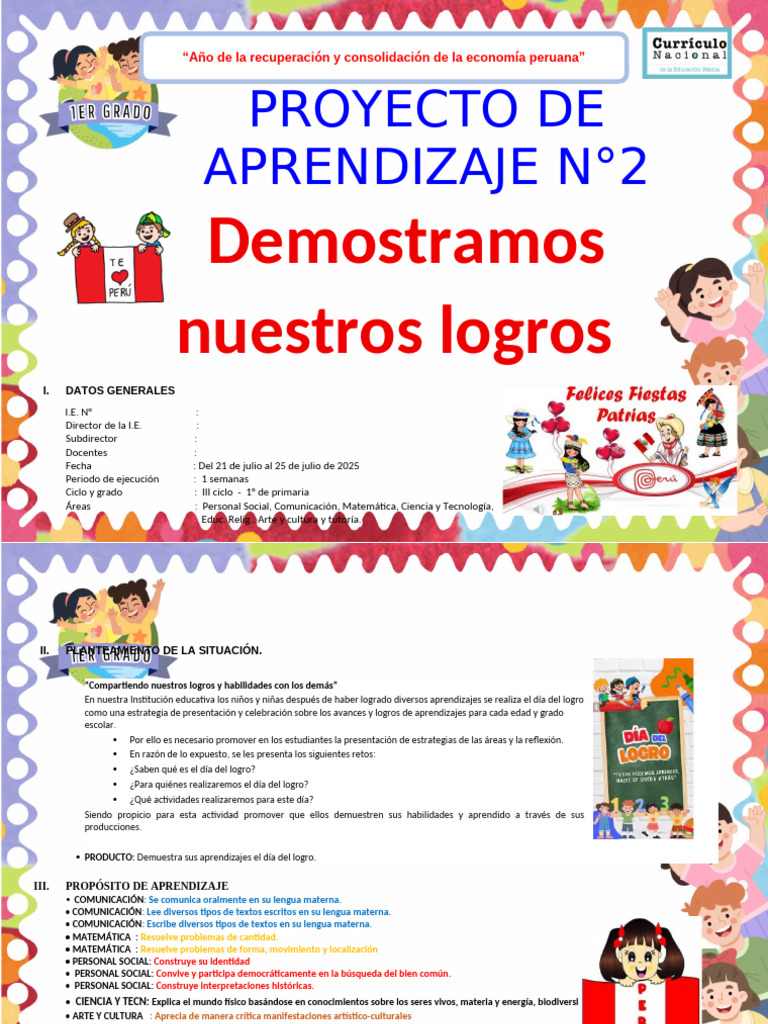 1RO PROYECTO DE APRENDIZAJE 2 1er Grado | PDF | Aprendizaje | Geometría