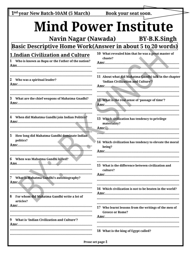 Descriptive Home Work Prose For Copy Practice Fresh Fresh-Print | PDF ...
