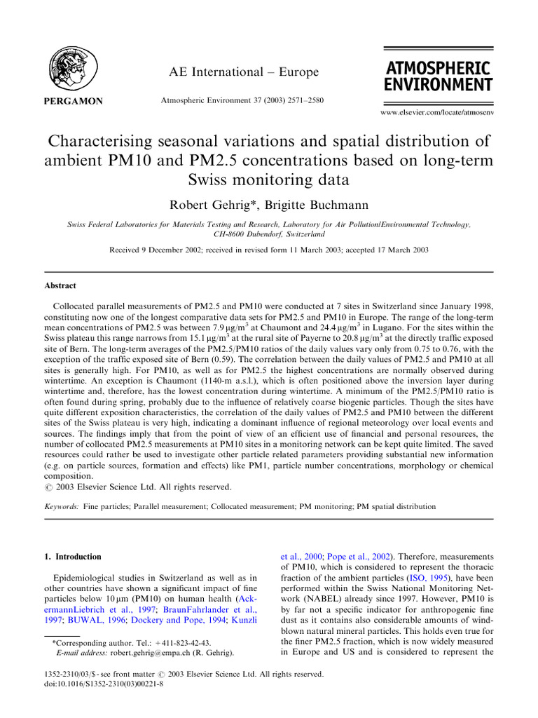 Characterising Seasonal Variations and Spatial Distribution of | PDF ...