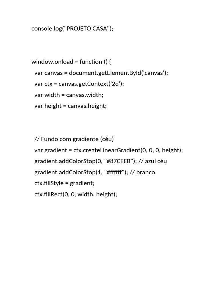 Desenho de Casa em Canvas com JavaScript | PDF
