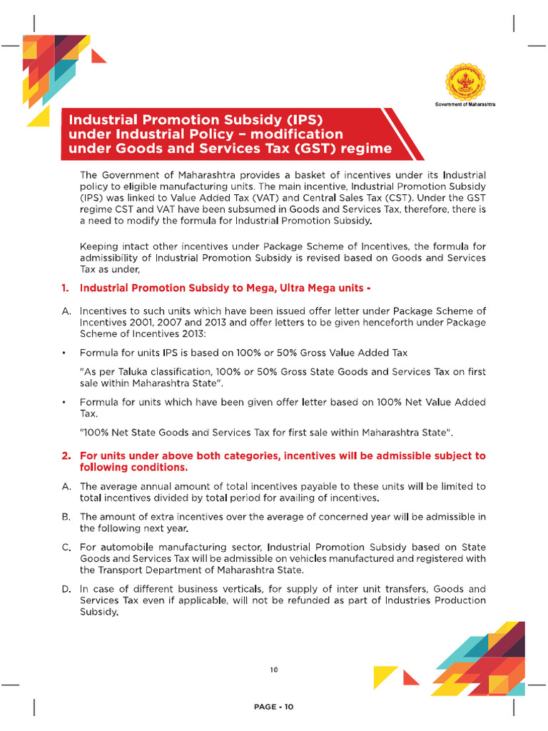Industrial Promotion Subsidy (IPS) Under Industrial Policy ...