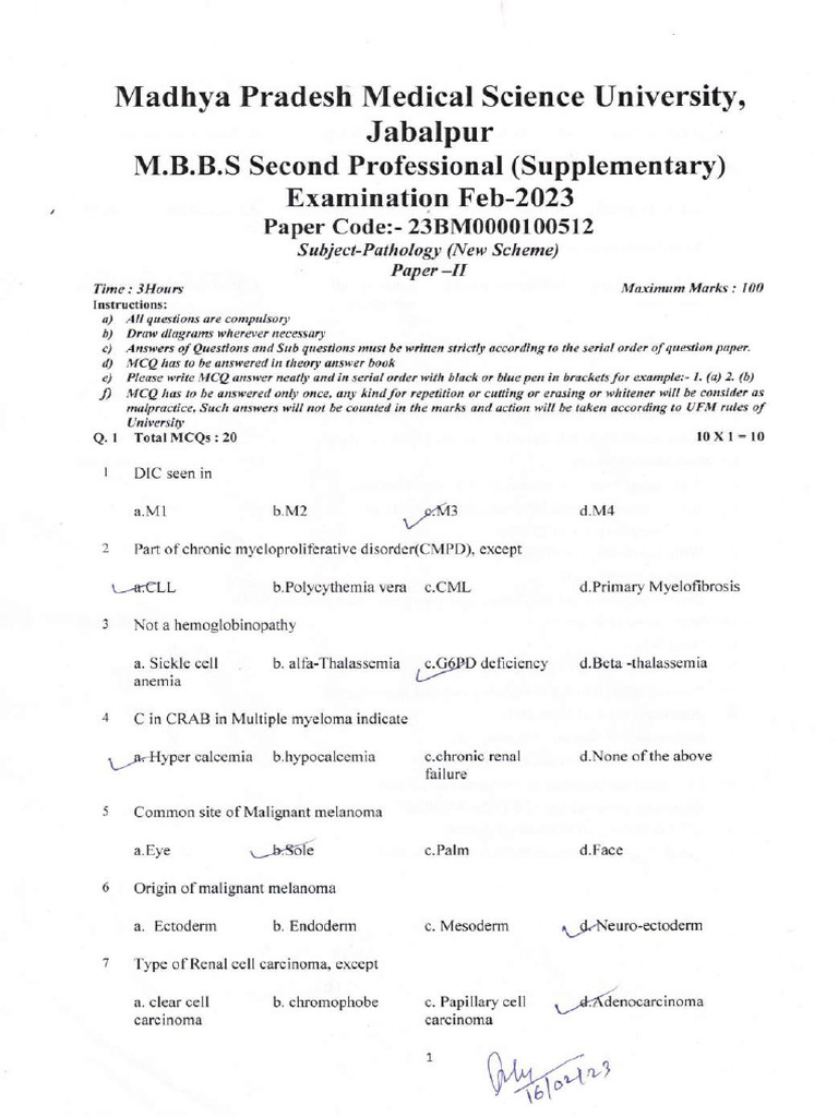 Mbbs 2nd Prof. Feb 23 Ns 23bm0000100512-Compressed | PDF