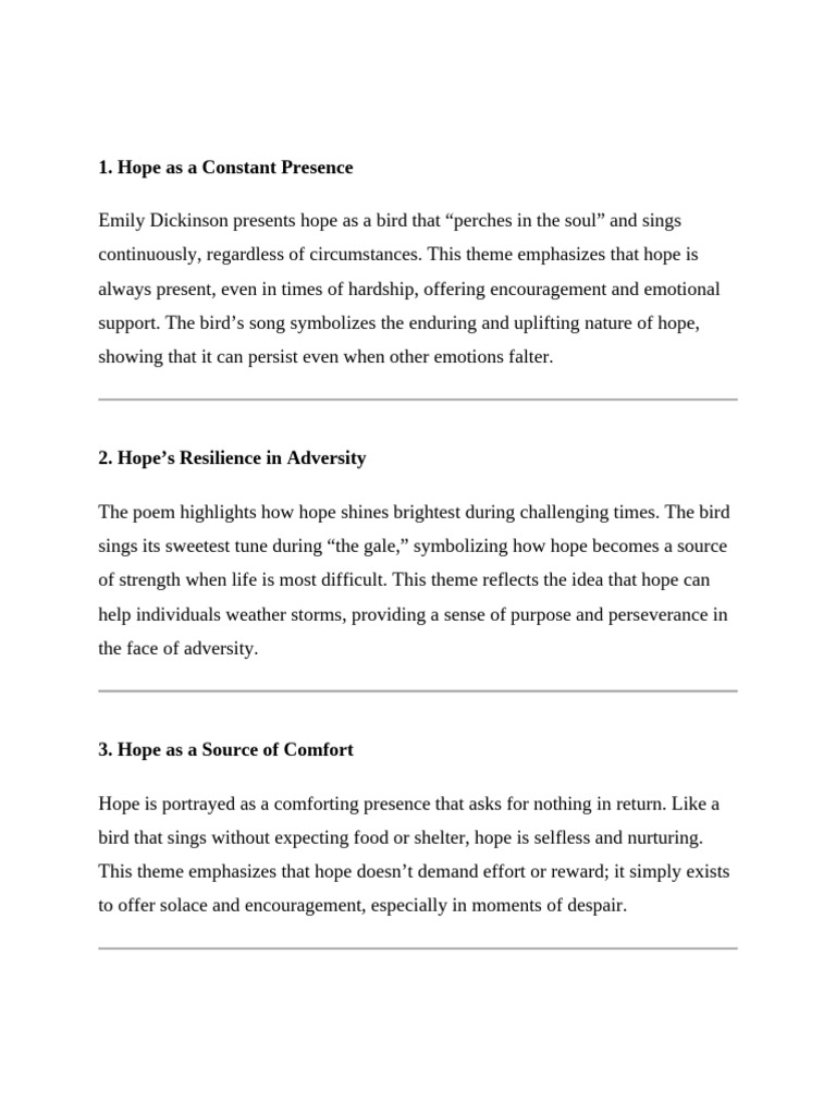 Hope Is The Thing With Features | PDF | Hope | Psychology