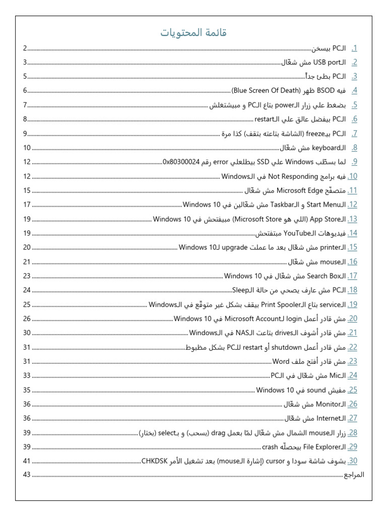 Top 30 Desktop Issue Troubleshooting | PDF