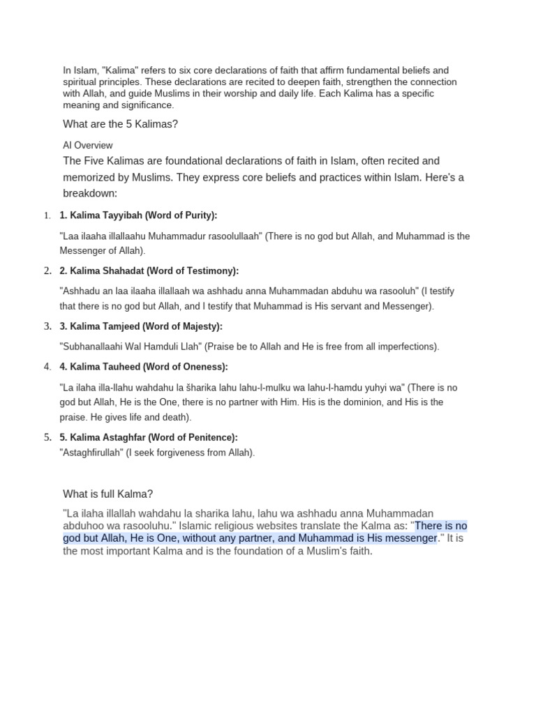 KALIMA | PDF