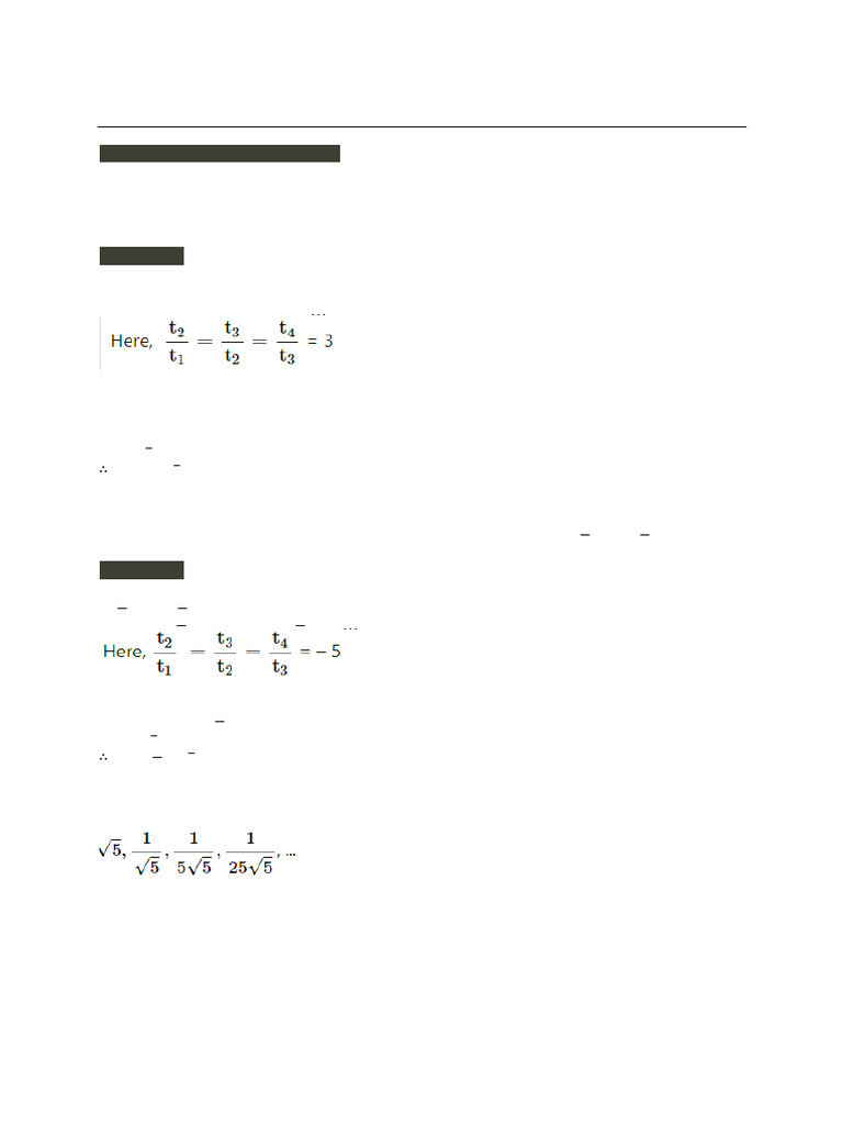 Proving Sequences as Geometric Progressions | PDF | Numbers | Rational ...