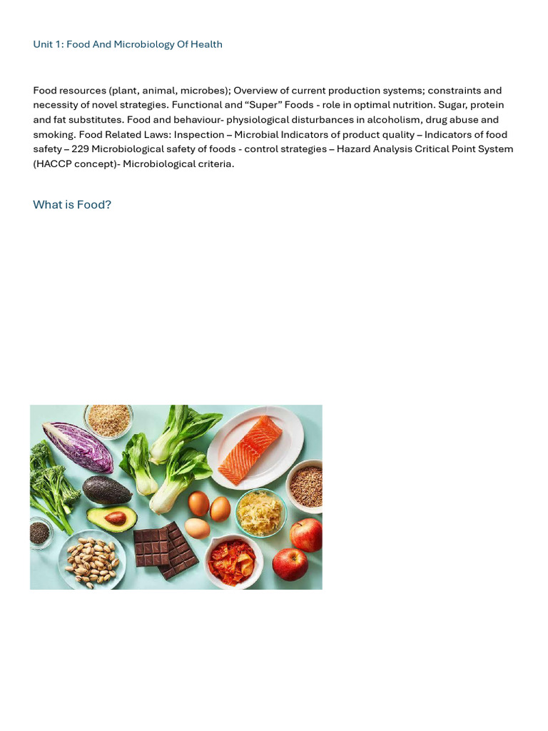 Food Resources and Microbiology Overview | PDF | Sugar Substitute ...