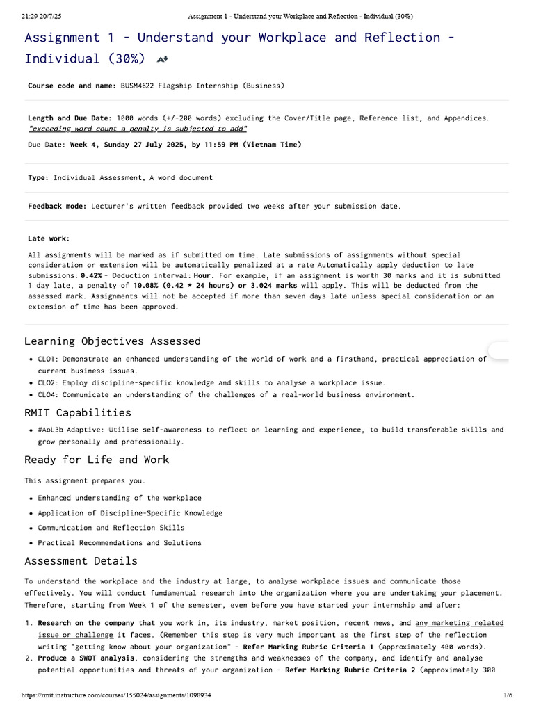 Workplace Analysis and Reflection Guide | PDF | Swot Analysis ...