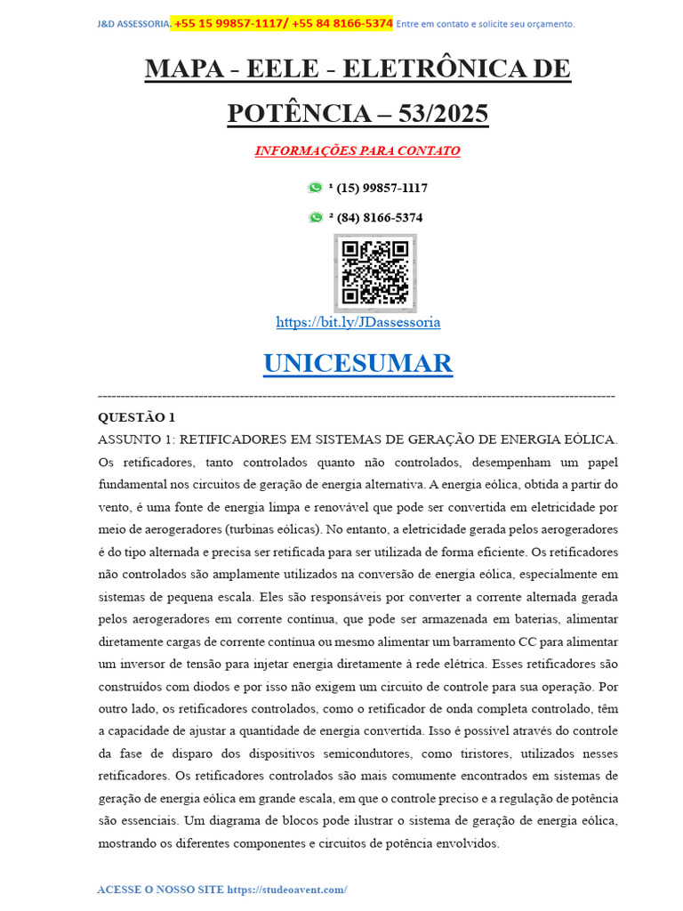 Mapa - Eele - Eletrônica de Potência 53-2025 | PDF | Retificador ...