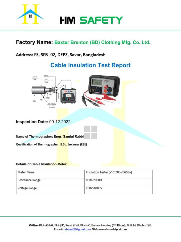 Cable Insulation Testing Overview | PDF | Insulator (Electricity ...