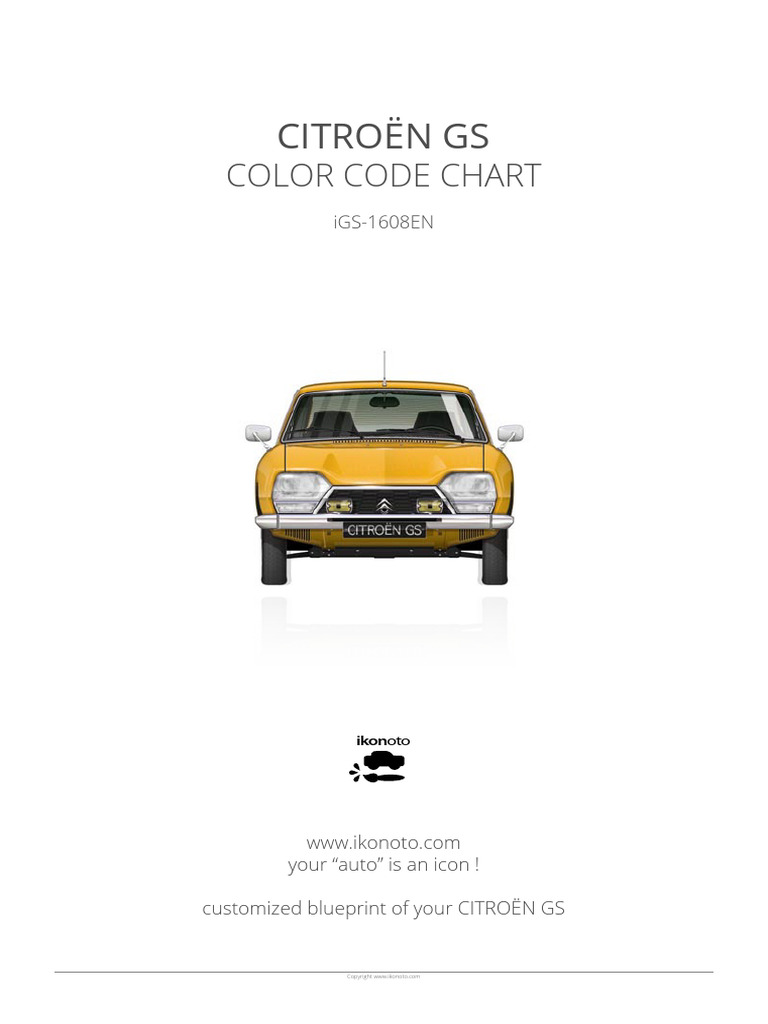 Citroën GS Color Code Chart | PDF | Pixel | Multidimensional Signal ...