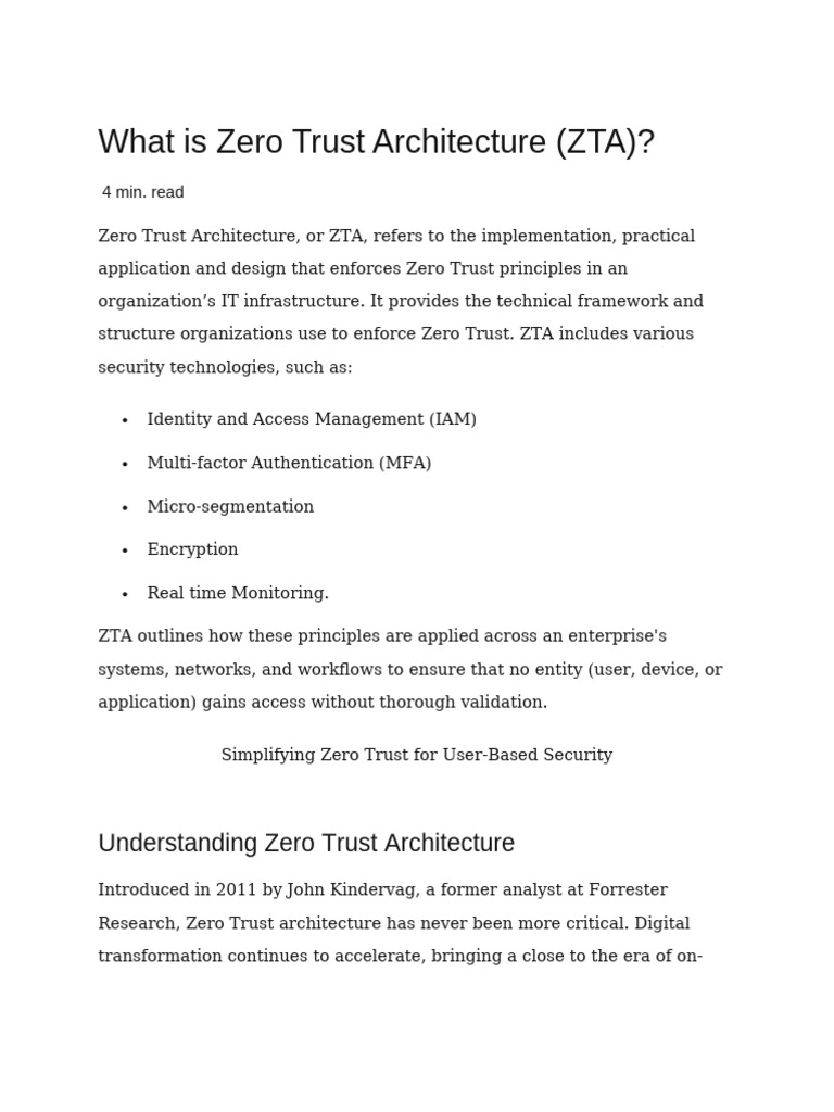 Zero Trust Architecture | PDF | Security | Computer Security